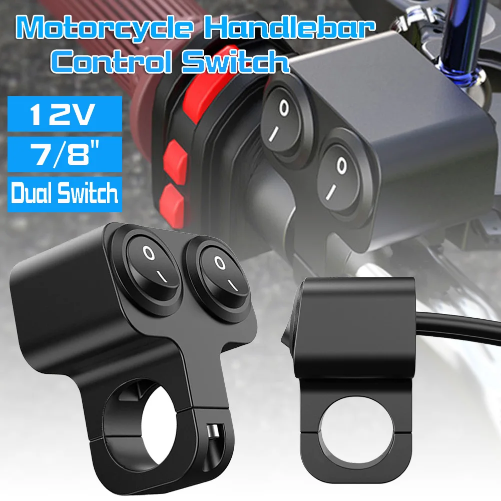 

7/8" 22mm Aluminum Alloy 12V Motorcycle Handlebar Control Switch Dual Button Control Headlight Flasher Speaker Switch 2 Choice