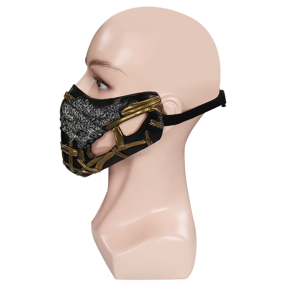 Игра Mortal Kombat Скорпион Косплей Половина лица латексные маски Хэллоуин Карнавал