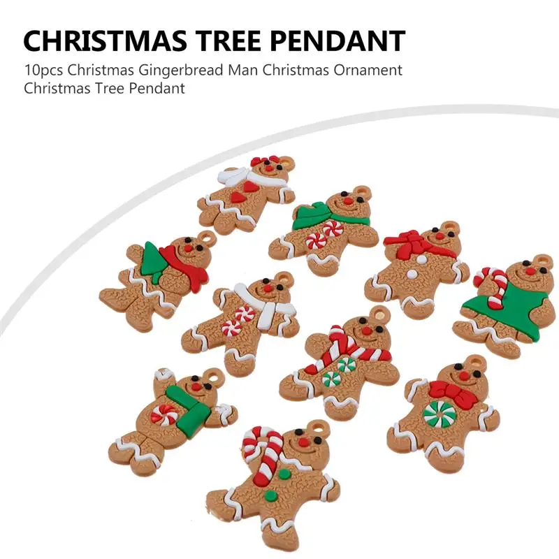 10 шт. Рождественский Пряничный человечек орнамент Новогодняя подвеска на