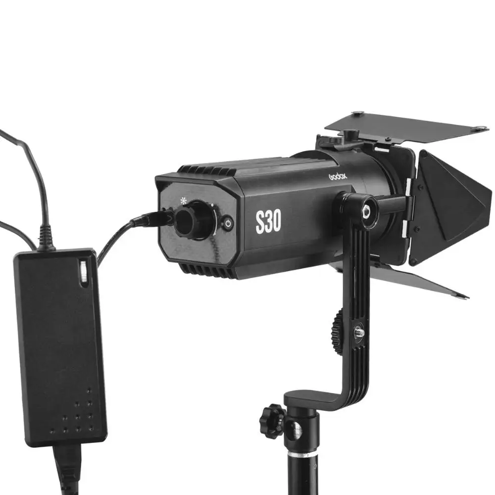 Godox S30 30 Вт фокусирующий СВЕТОДИОДНЫЙ фотографии; непрерывный Регулируемый светильник Точечный светильник с дверцей сарая для профессиональной фотостудии