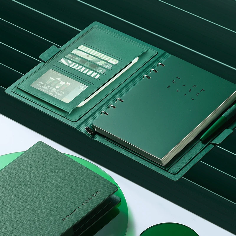 Кожаный Блокнот со спиральными листочками для офиса и бизнеса