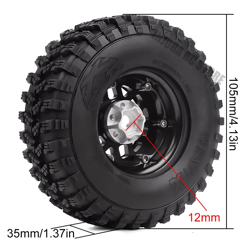 4 шт. автомобильные шины для внедорожника 1 9 дюйма обод колеса 1:10 RC Crawler Axial SCX10 90046