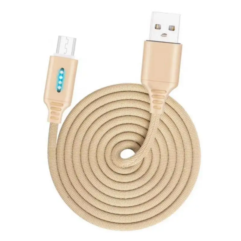 1M Smart USB Type C Charging Cable Zinc Alloy Automatic Disconnect LED Lighting Nylon Braided Line for Android | Электроника