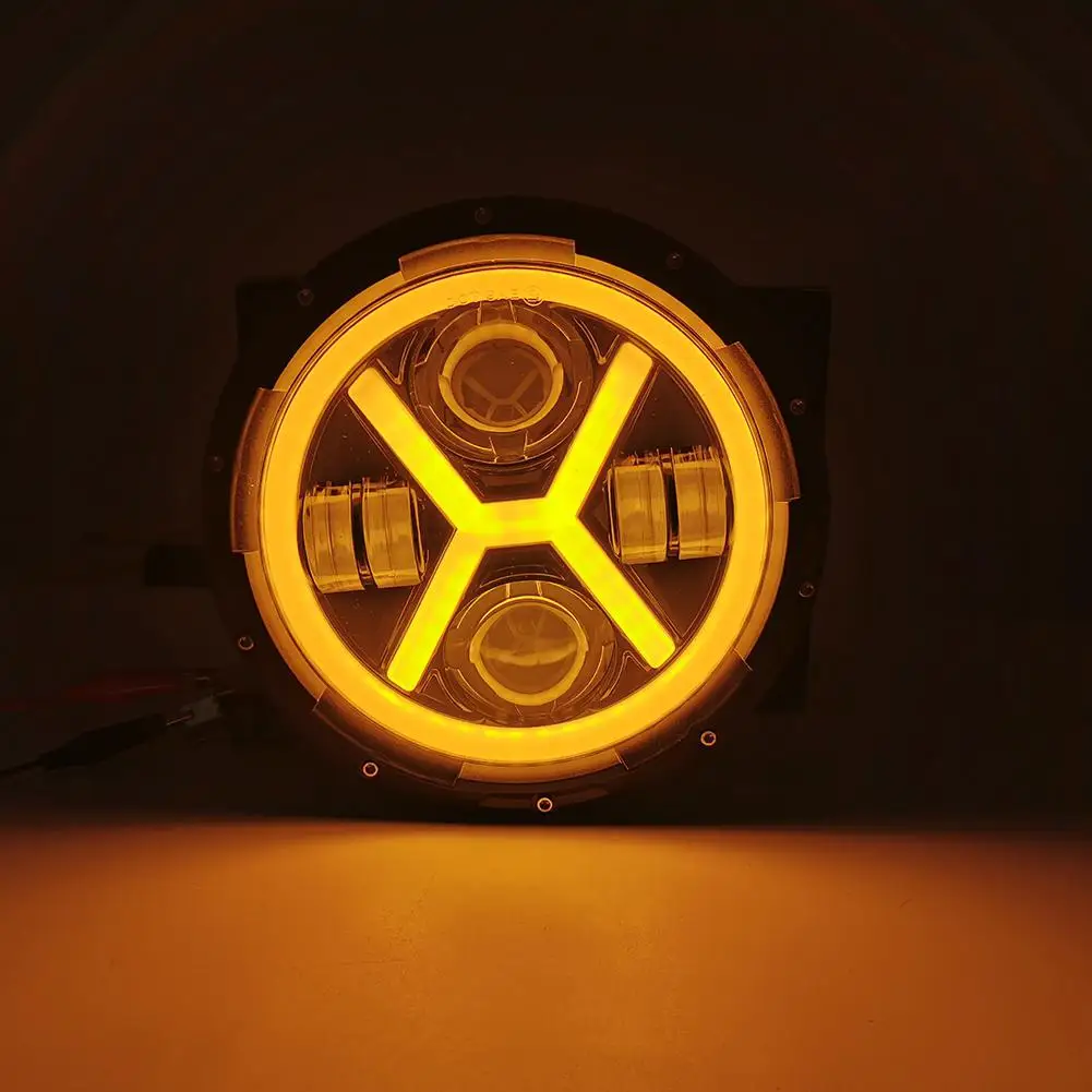 500 Вт лм 7-дюймовый светодиодный желтый белый гало ангельские глазки фары s для Jeep