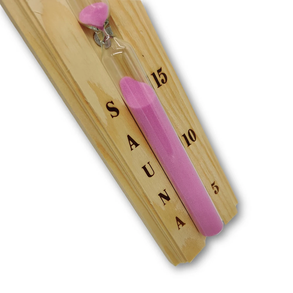 Настенный вращая часы для сауны деревянные песочные Розовый песок таймер 15 минут