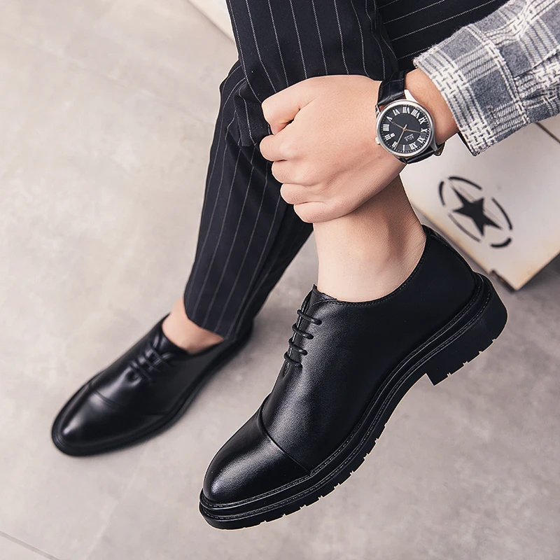 

Oxford Mens Dress Shoes Formal Classic Business High Quality Lace-up Casual Natural Leather Minimalist Shoes for Men Fashion