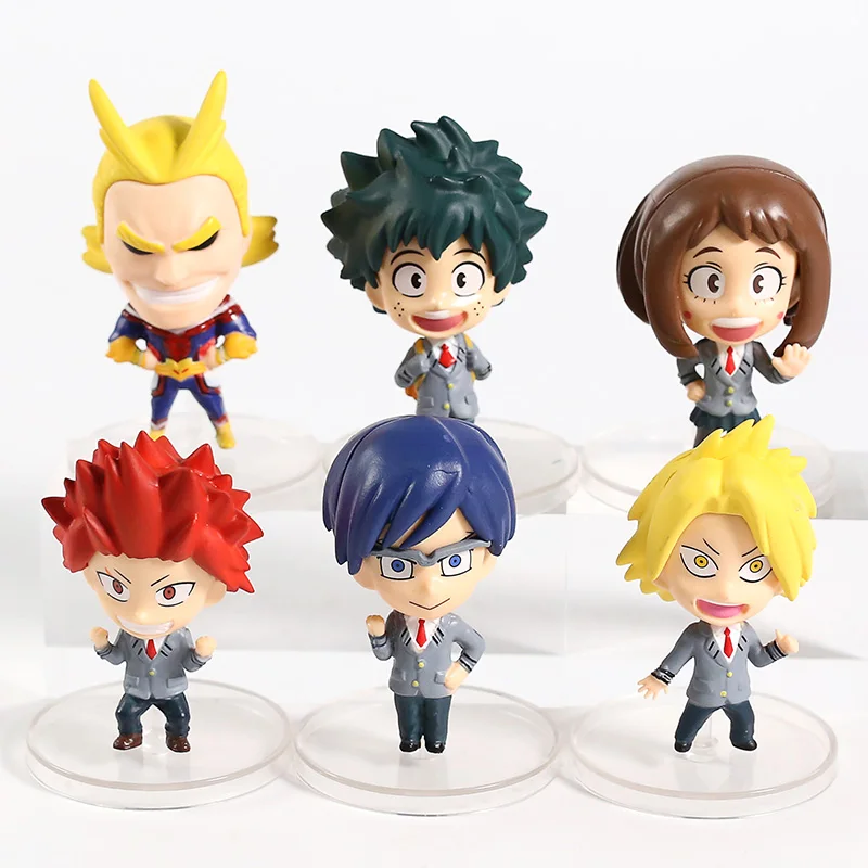 My Hero Academy Midoriya Izuku Bakugou Katsuki Todoroki Shoto All Might Ochaco Uraraka Asui Tsuyu Figures Toys Set