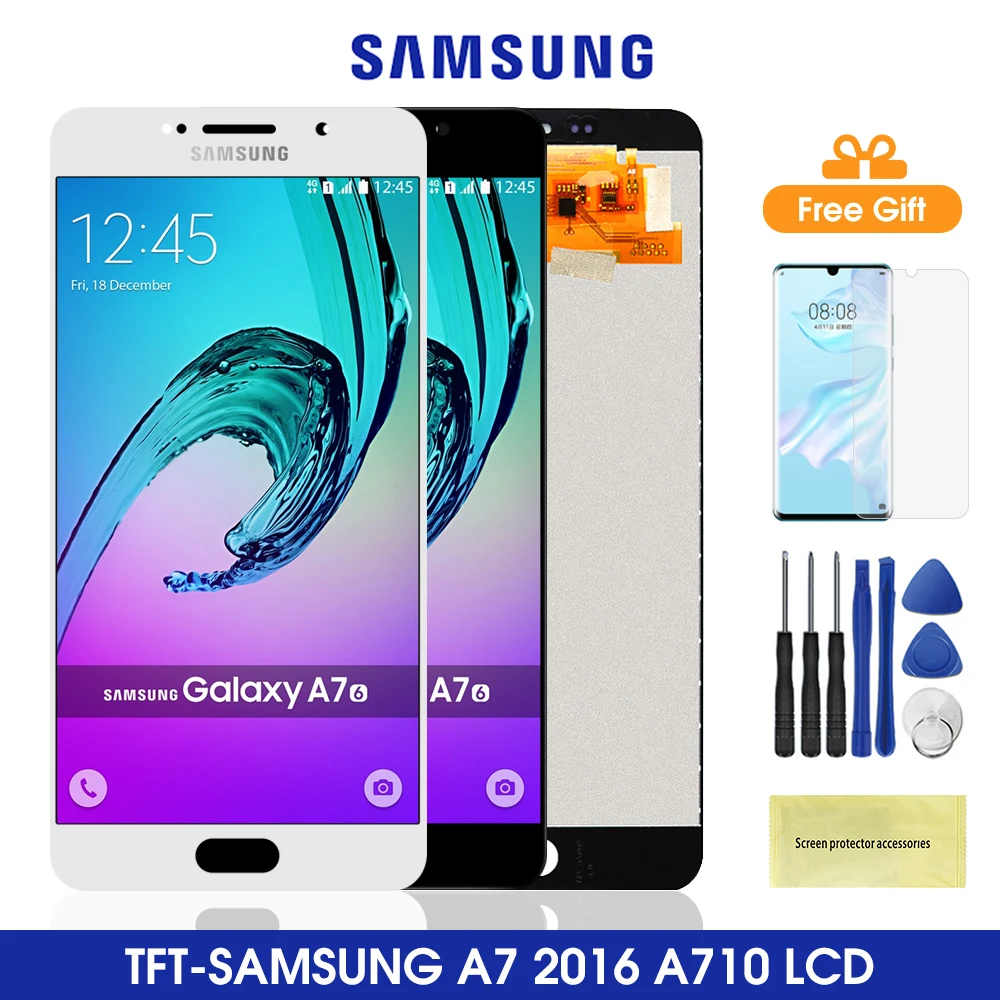 ЖК-дисплей для Samsung Galaxy A7 2016 A710 сенсорный экран дигитайзер Замена A7100 A710F A710M