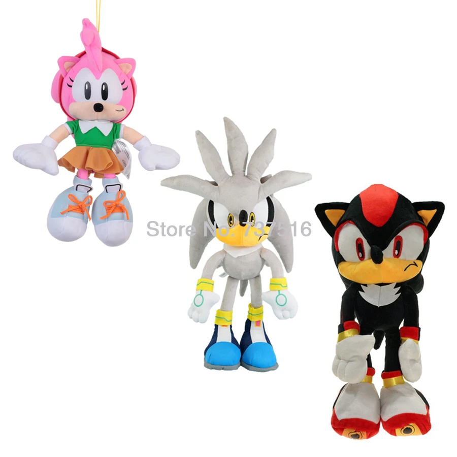 Новая серия форма большая черная тень Amy Rose Серебряный Ежик Мягкая Кукла Плюшевая Justice Flight Silva Мягкая Игрушка Животные 11-20 дюймов
