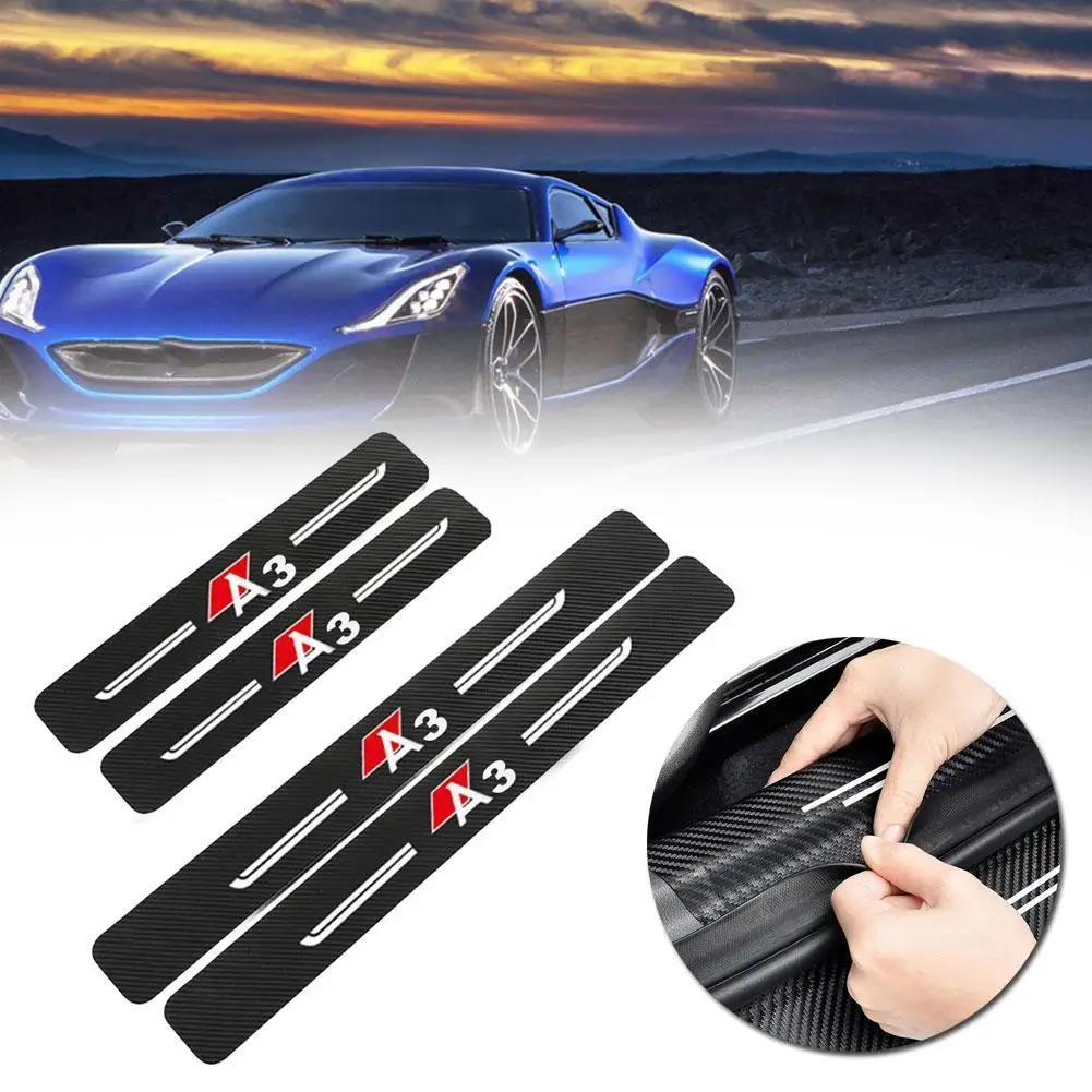 

4pcs/set Car Sticker Door Decoration Modified Protective Decoration For AUDI A3 A6 Threshold Protection Accessorie
