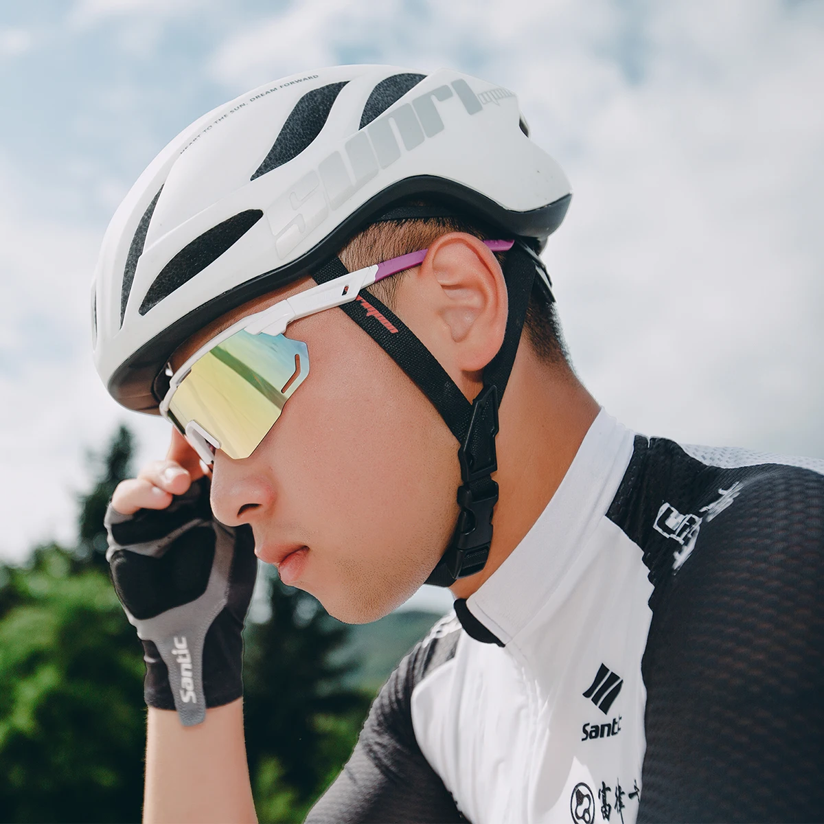 Santic Cycling Glasses Outdoor Sports Sunglasses Men Women Eyewear Sport Polarized Glasses Road Cycling Protection Glasses