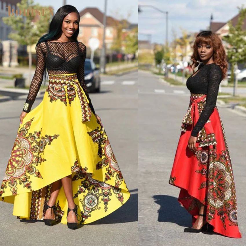 BOHISEN Африканский принт женские юбки модные Дашики африканские платья для женщин