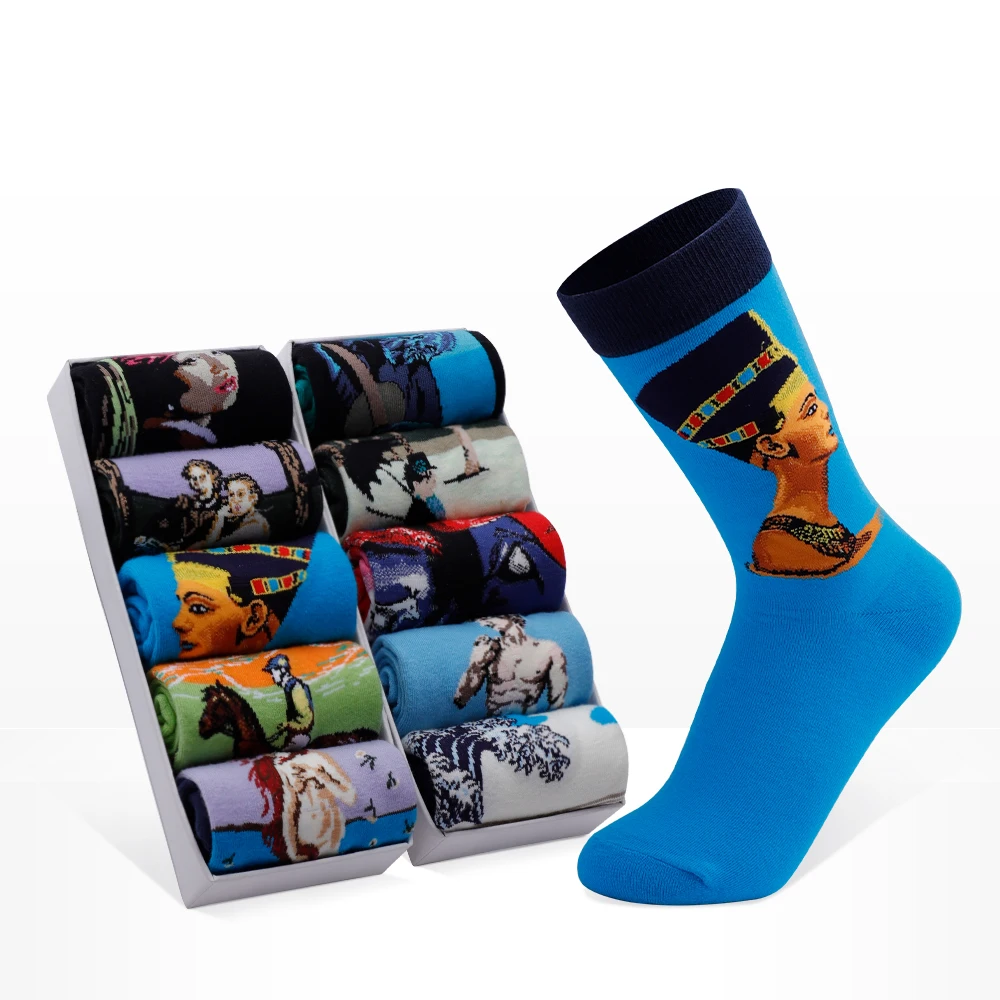 

Socks Woman Funny Men Women Autumn Crew Socks Women Cotton Cool Color Art Van Gogh Streetwear Size 36-40 Oil Painting Socks