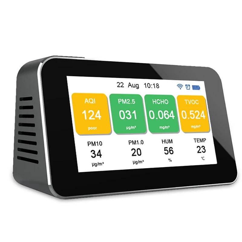 

Контроль качества воздуха TVOC CO2 Сенсор измеритель формальдегида PM2.5 детектор газа времени записи и Tuya Smart wi-fi соединение