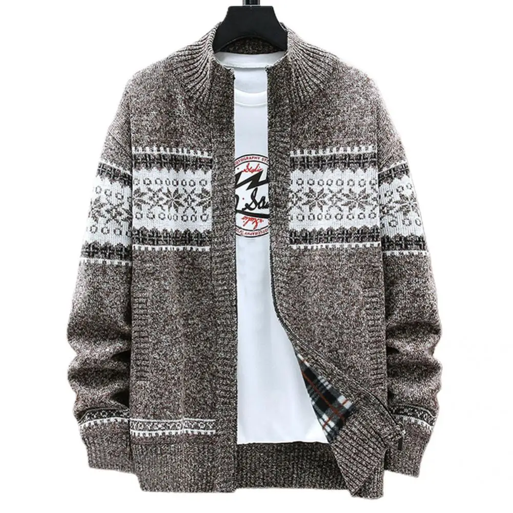

Thick Skin-friendly Zipper Closure Men Knitted Cardigan for Outdoor