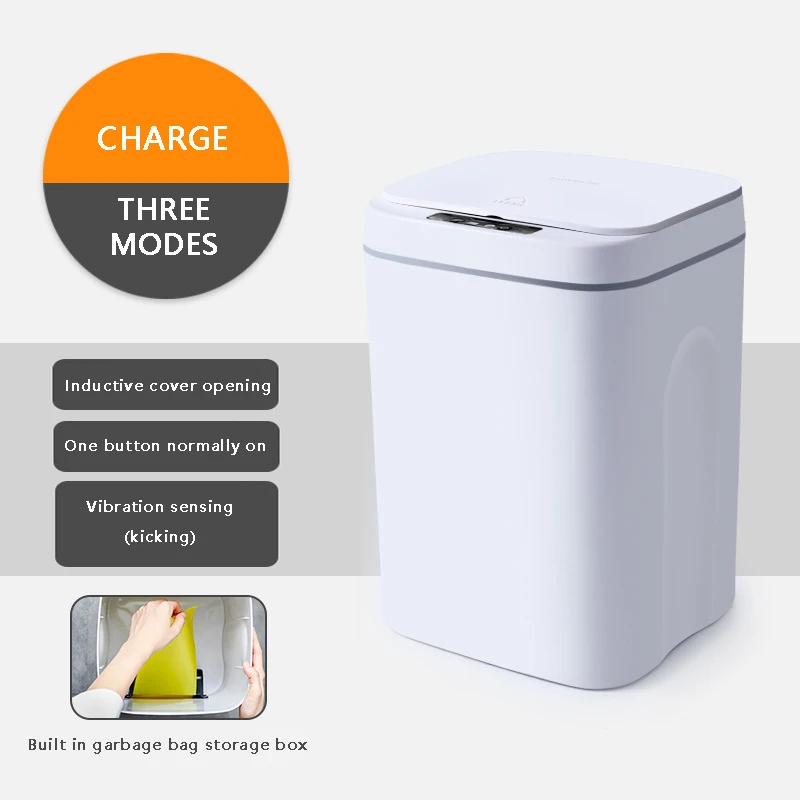 smart induction trash can automatic intelligent sensor dustbin electric touch trash bin for kitchen bathroom bedroom garbage free global shipping