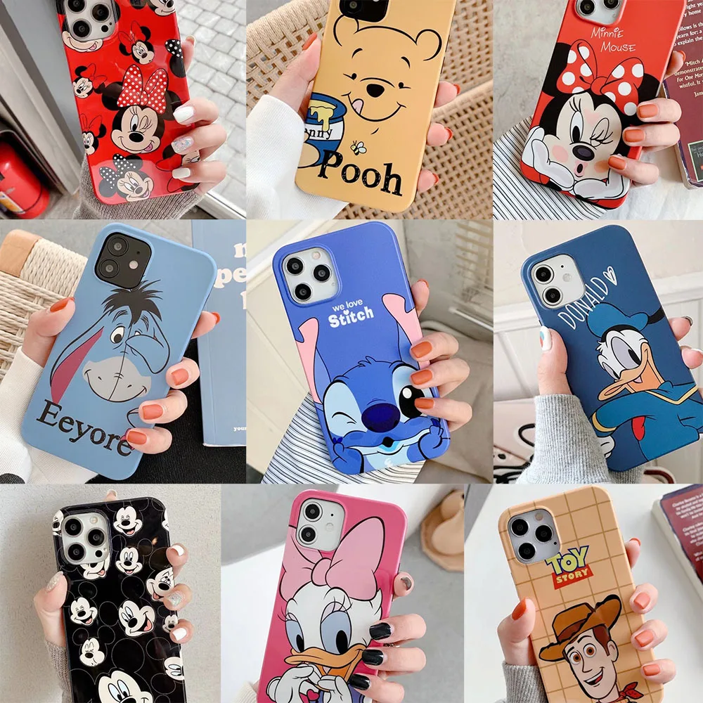 

2022 Disney iPhone 13 Pro Max Case Cover Silicone 3D Cute Anime Cartoon Protection Shell Fundas for iPhone 11 12 X XS XR 7 8Plus