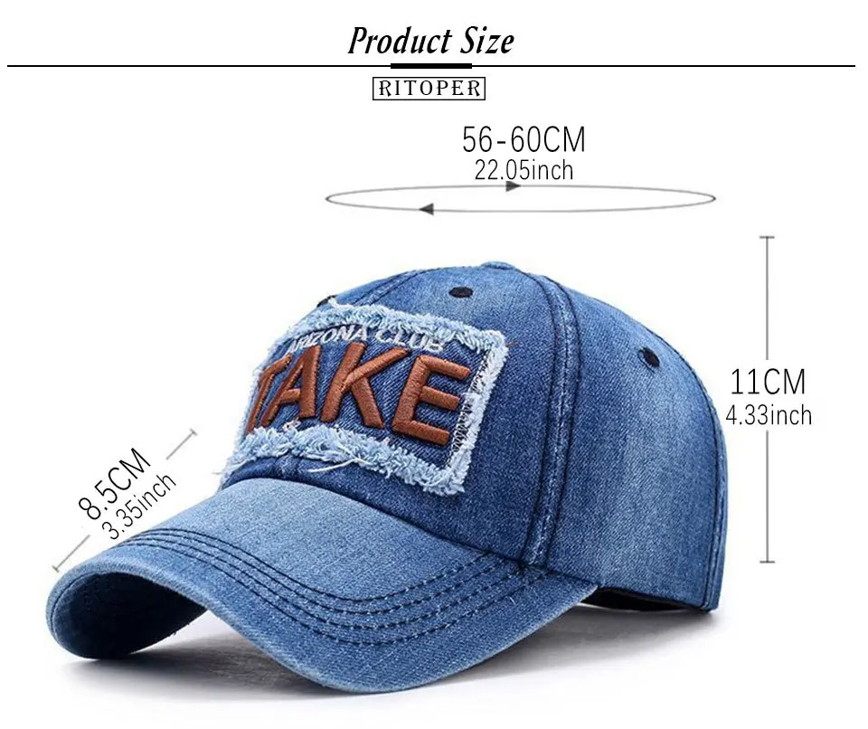 Мужская бейсбольная Кепка RITOPER, Кепка Snapback, ВИНТАЖНАЯ ДЖИНСОВАЯ бейсболка, Женская Детская кепка Czapka Casquette с надписью, вареная Кепка Gorras