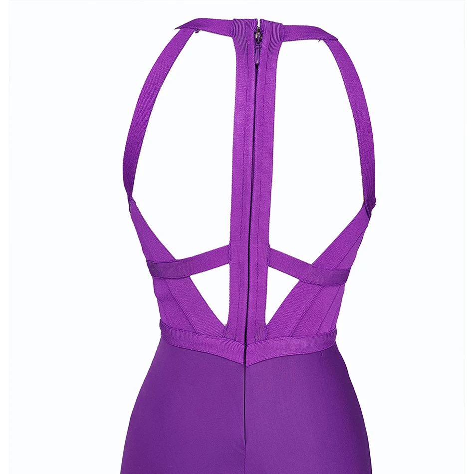 Женское весеннее Бандажное платье Amily.c фиолетовое облегающее Сетчатое с