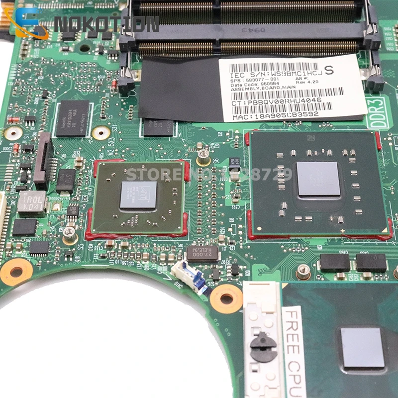 NOKOTION 583077-001 для hp probook 4510S 4710S 4411S материнская плата для ноутбука PM45 DDR3 ATI GPU Бесплатный процессор