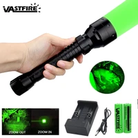 t50 500 yards long distance zoomable flashlight 55mm lens led hunting weapon ligthrifle rail scope mountswitch18650charger