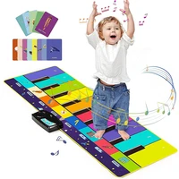 musical piano mat for kids toddlers keyboard with 8 instrument sounds baby mat 14 flash cards study educational toys