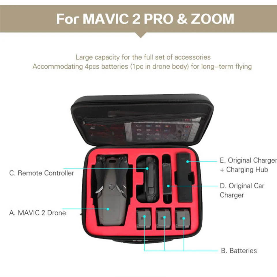 Mavic сумка с жестким каркасом водонепроницаемый ящик для хранения противоударный чехол для DJI MAVIC 2/MAVIC PRO/MAVIC Air/SPARK w/плечевой ремень