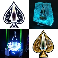 wine accessories rechargeable ace of spade ledluminous beer wine bottle holder glowing champagne cocktail drinkware holder