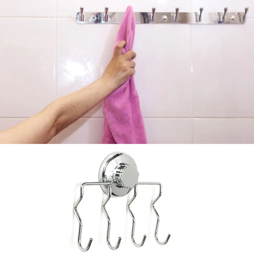 

Wall Mounted Coat 4 Row Hooks Stainless Steel Clothes Hanger Space Saving Hanger