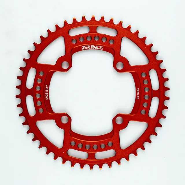 50T red ZRACE Велосипедное зубчатое колесо с ЧПУ, 104BCD 40T 42T 46T 52T красное узкое зубчатое колесо для горного велосипеда - Цвет: 50T red