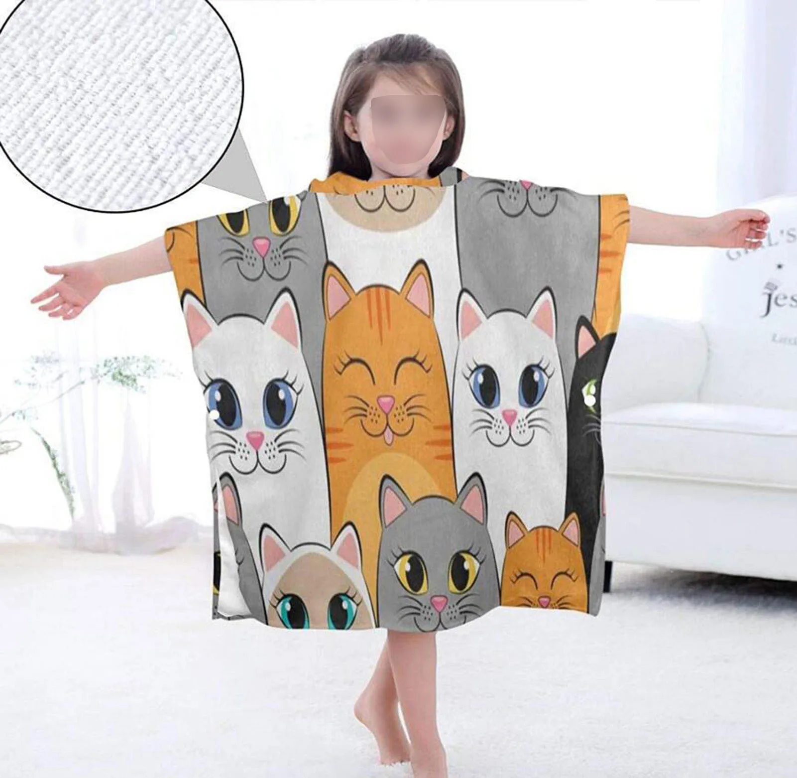 

New Children Cartoon Animal Printed Hooded Cloak Beach Towel Soft Bathrobe Cloak Towel For Boys Girls Kids Swimming Bath Towel