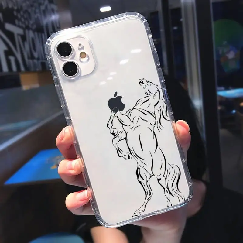 

The Great beauty horse Phone Case Transparent for iPhone 11 12 mini pro XS MAX 8 7 6 6S Plus X 5S SE 2020 XR