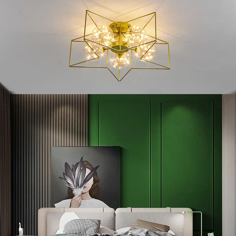 

New Arrival LED Ceiling lamp Black&Gold Chandelier Ceiling lighting for Living room Dining room Aisle lamp Art Deco Luminaires