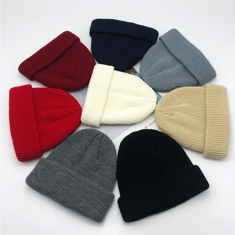 

Korean-Style Men's WOMEN'S Hip-hop Set of Head Cap Knitted Wool Hat Autumn And Winter