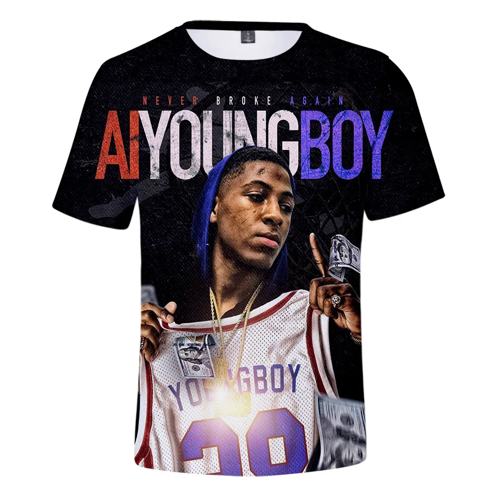 

2021 Men Women Hip Hop Rapper YoungBoy Never Broke Again T-shirt Camisetas Hombre 3D Print Short Sleeve Oversized Tee Shirts