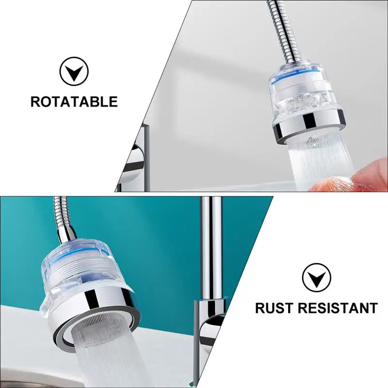 

1PC Kitchen Splashproof Faucet Tap Lengthen Third Gear Universal Filter For Home Kitchen Bathroom (Silver)