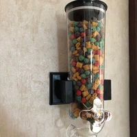 wall mounted dispenser cereal device double single dry food snack tank grain canister plastic storage utensils