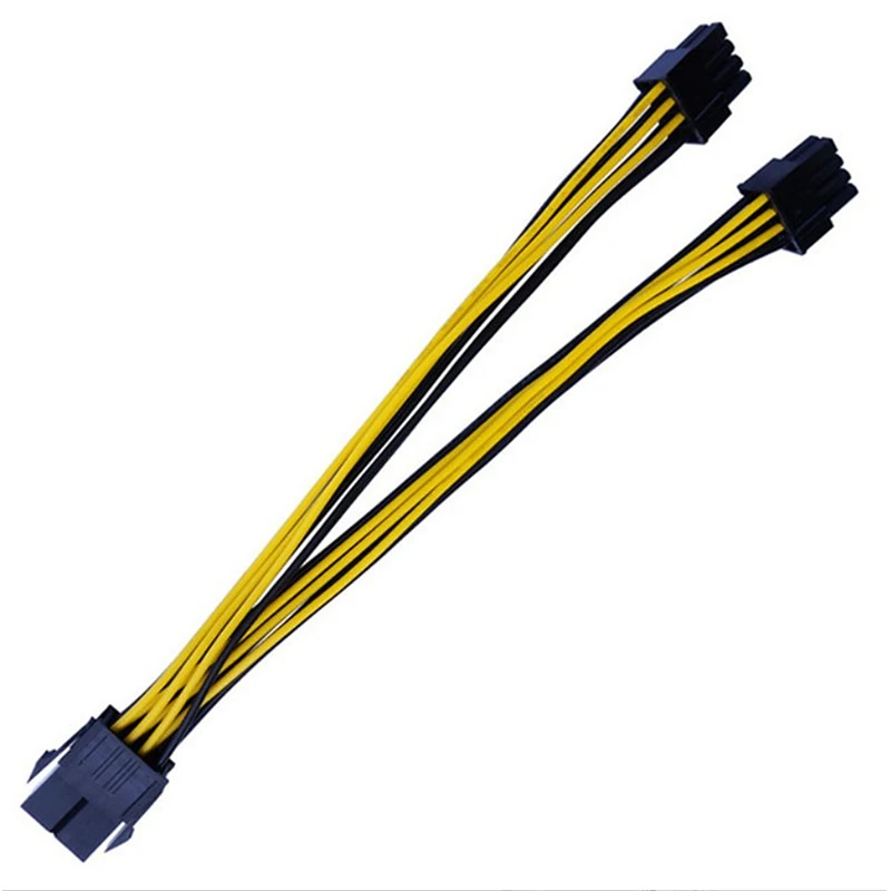 

10Pcs 8 Pin PCI Express To Dual PCIE 8 (6+2) Pin Power Cable 22cm Motherboard Graphics Card PCI-E GPU Power Data Cable Splitter
