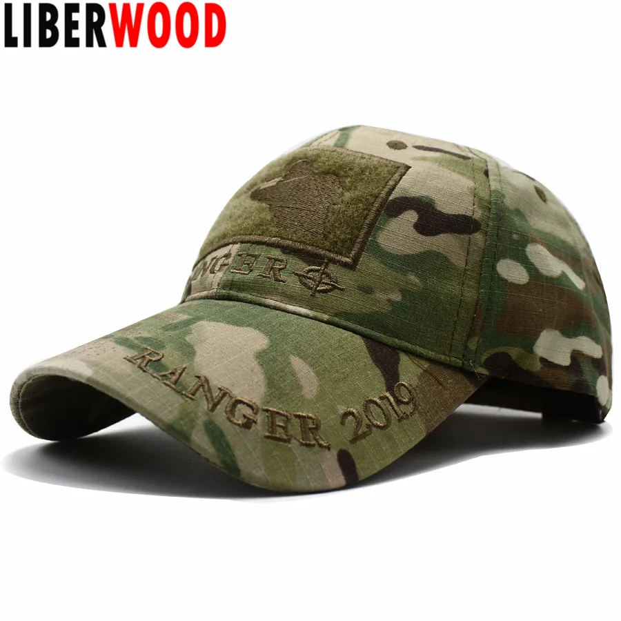 LIBERWOOD Мультикам Снайпер рейнджер вышитый мяч Кепка Военная армейская Кепка оператора тактическая снайперская шляпа с петлей для патча
