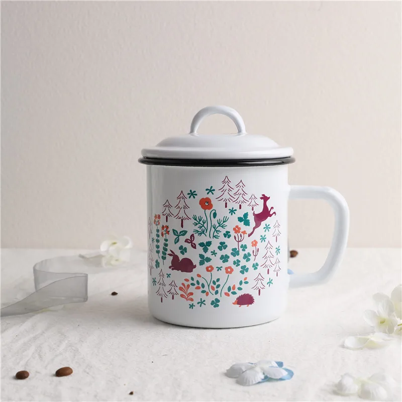 Эмалированная чашка для ежа оленя молока завтрака соевого эмалированная