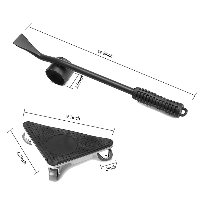 

Heavy Duty Furniture Lifter & 4 Pcs Furniture Slides, Furniture Movers, 360 Degree Rotatable Rubber Roller