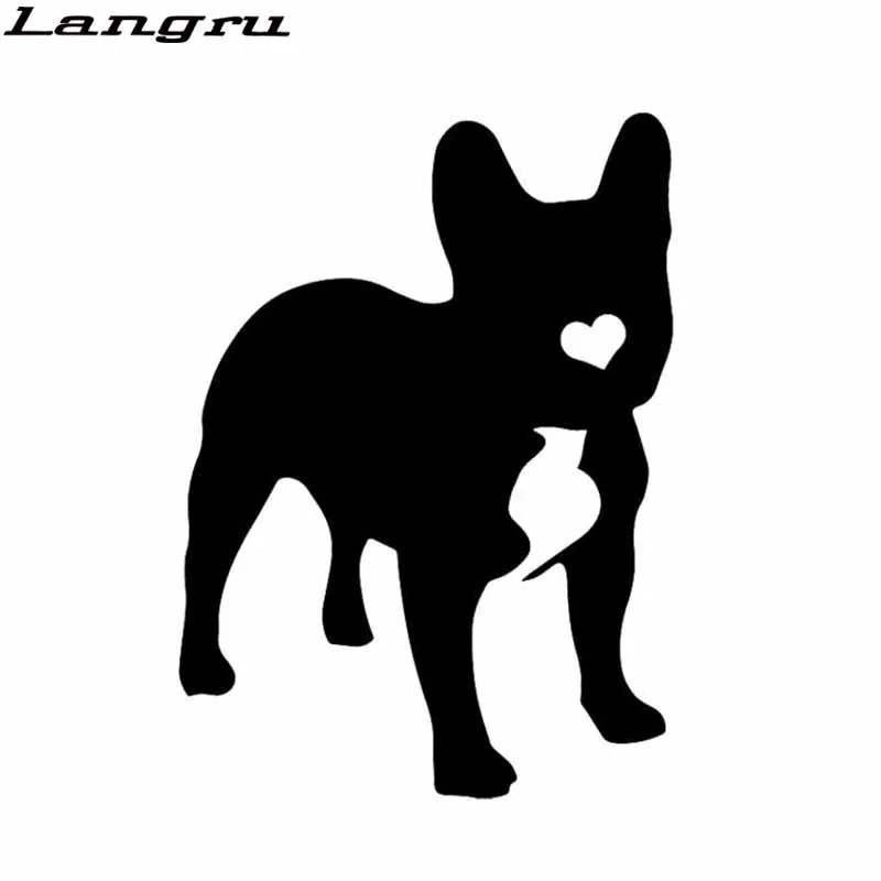 Langru 10 5*14 6 см милый Французский бульдог с сердцем французский бульли наклейка