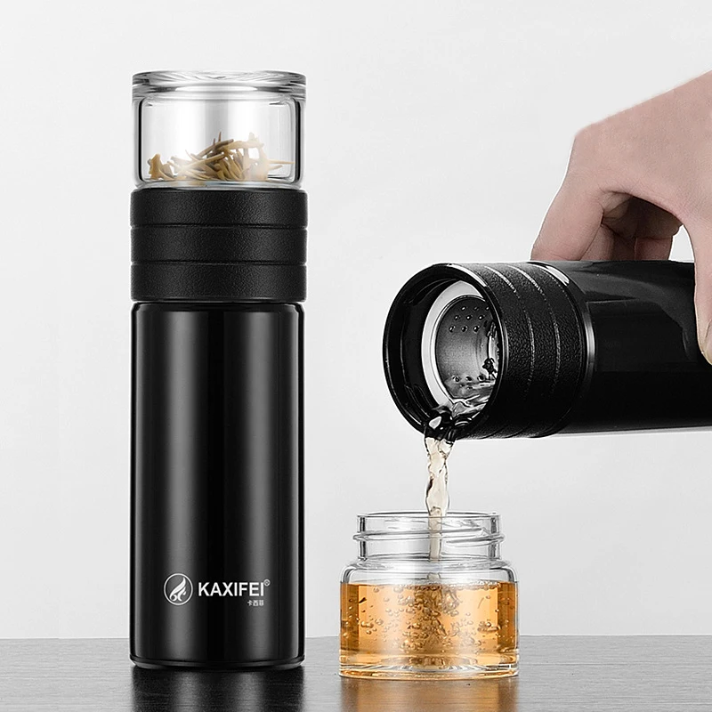 Креативный термос для разделения воды и чая вакуумная фляжка с дисплеем