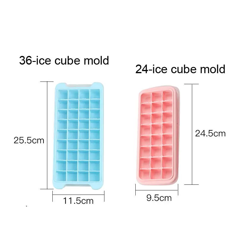 

Silicone Ice Tray with Removable Lid Easy-Release Flexible Ice Cube Mold 36 Square Cube Tray for Cocktail Whiskey Ice Cube Maker