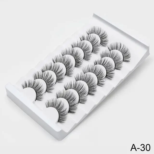 8/20 пар, натуральные 3D накладные ресницы, 15-20 мм, накладные ресницы, набор для макияжа, накладные ресницы из искусственной норки, 25 мм, шелковые ресницы «maquiagem» - Цвет: A30