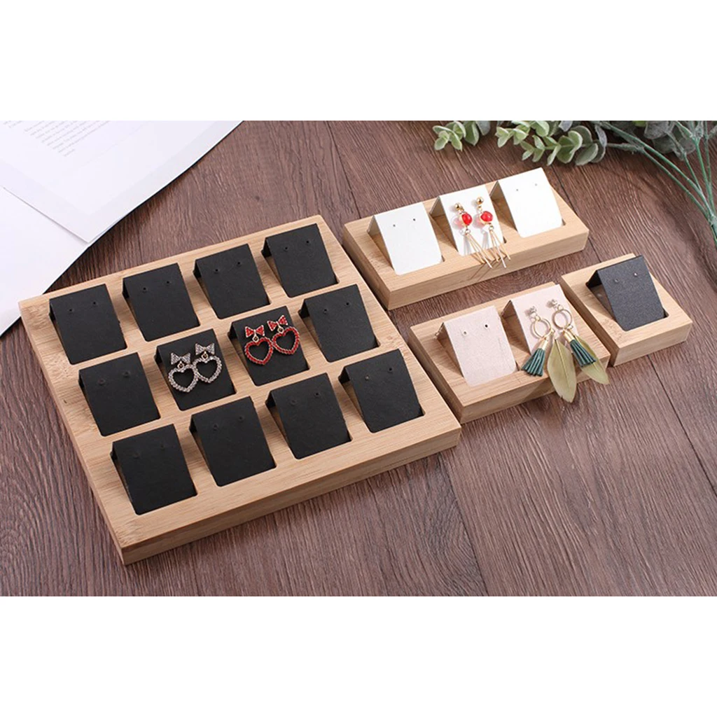 

3pcs Fashion Earring Card Holder Stand Organizer with Tray for Jewelry Accessory Display 2 Holes