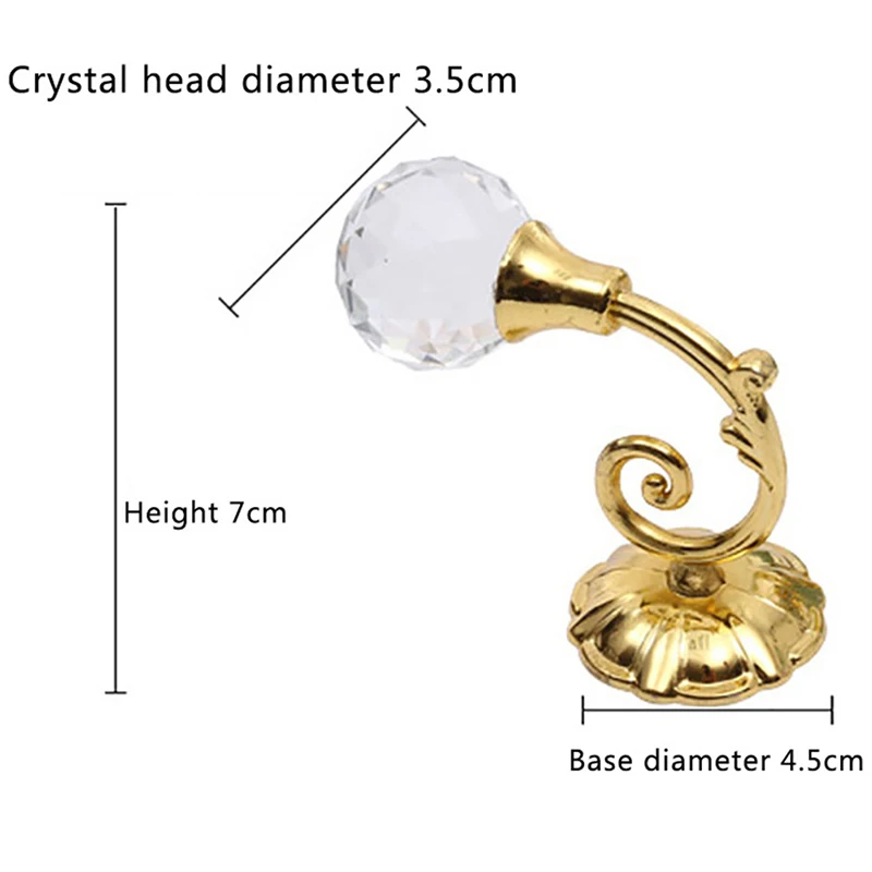 

2pcs Large Metal Crystal Glass Curtain Holdback Wall Tie Back Hooks Hanger Holder Curtain Rods Accessoires