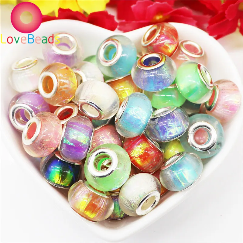 

10Pcs New European Large Hole Beads Spacer Charms Bead Assortments for DIY Crafts Women Girls Bracelets Necklaces Jewelry Making