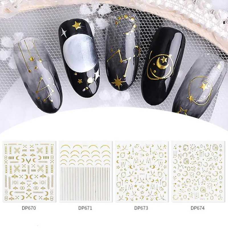 

3d Nail Star Moon Stamping Sticker Nail Art Decorations Transfer Water Sticker Nail Art Stickers Tips Decoration D1Y3