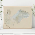 Плакат с птицей, рисунок с лебедем, Картина на холсте с дикой природой, лебедем, принты, нейтральный белый настенный рисунок для гостиной, домашний декор